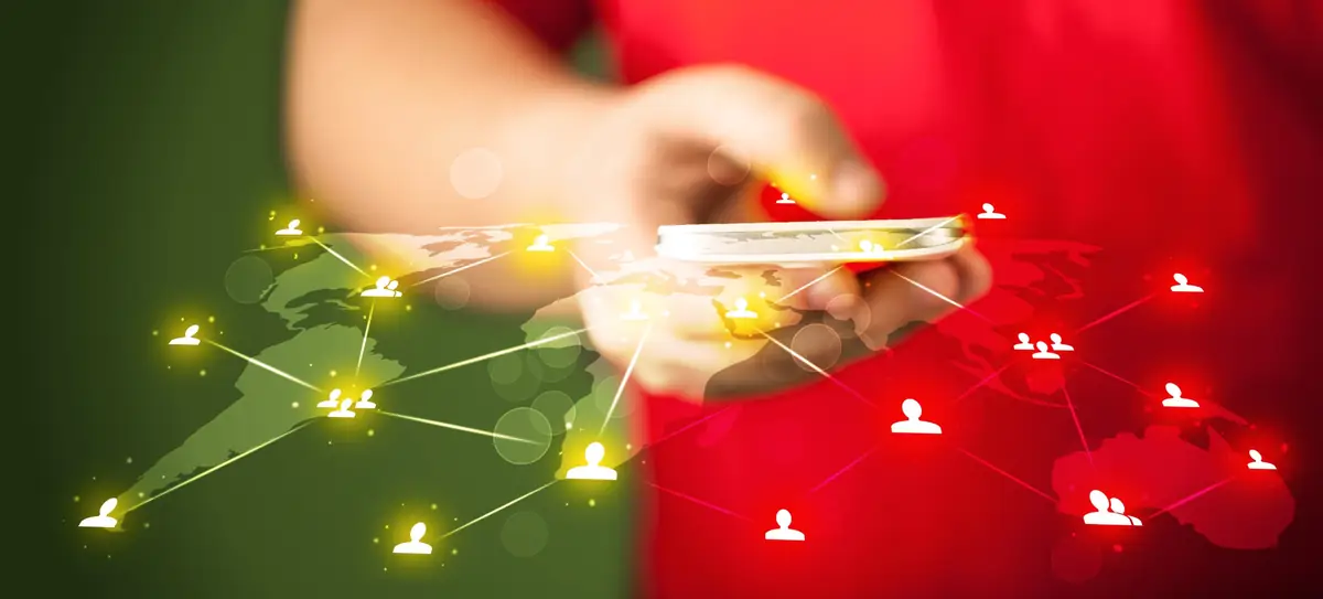Messaging API connecting mobile users across a global communication network